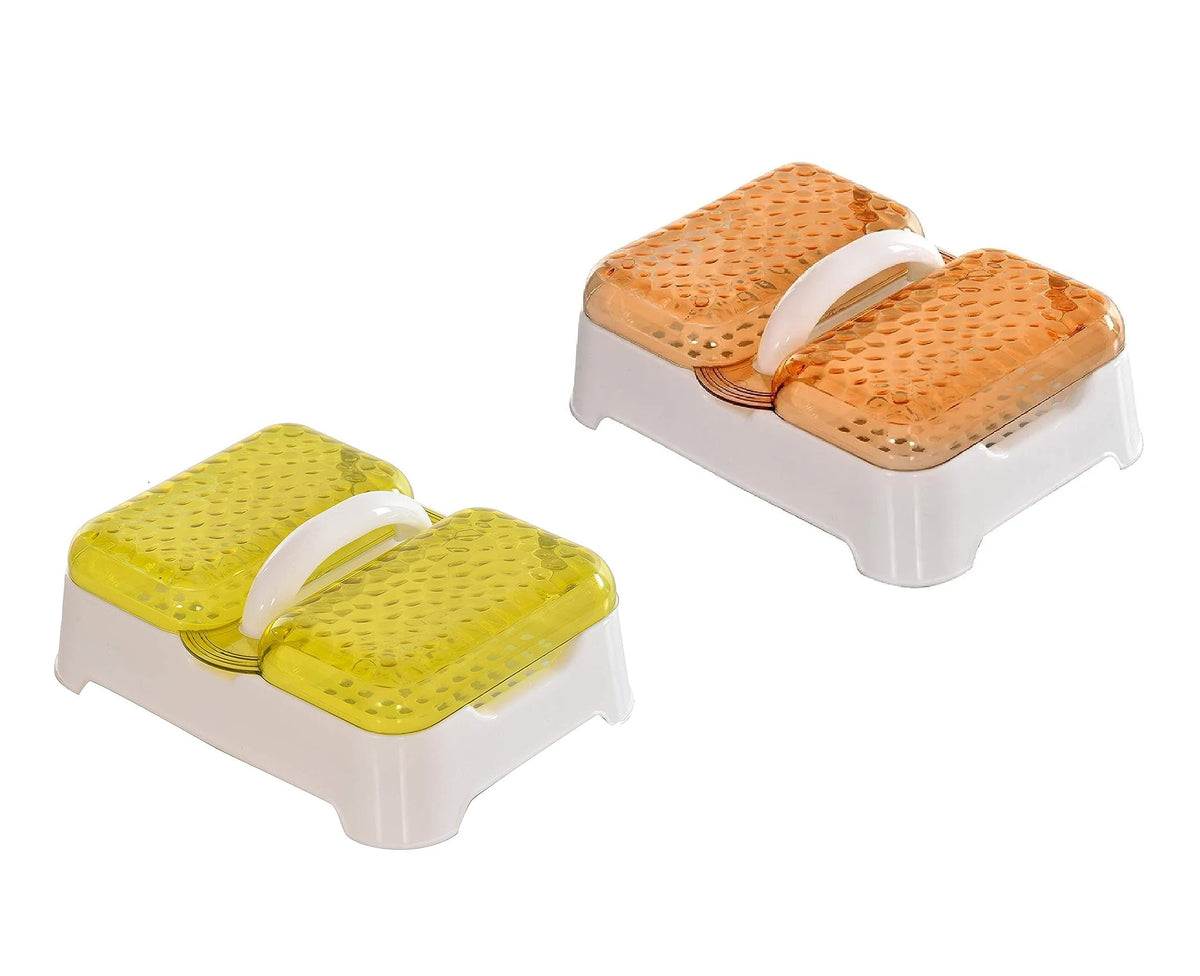 sbaprime 2 Pcs Double Sealed Drain Soap Dish Tray Holder with Handle and Lid  Portable Soap Box Case for Bathroom, Kitchen, Tra