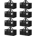 8 Pack Extra Large Heavy Duty Moving Bags, Black Storage Bins with Lids, Reinforced Handles & Heavy-Duty Zippers Moving Boxes St