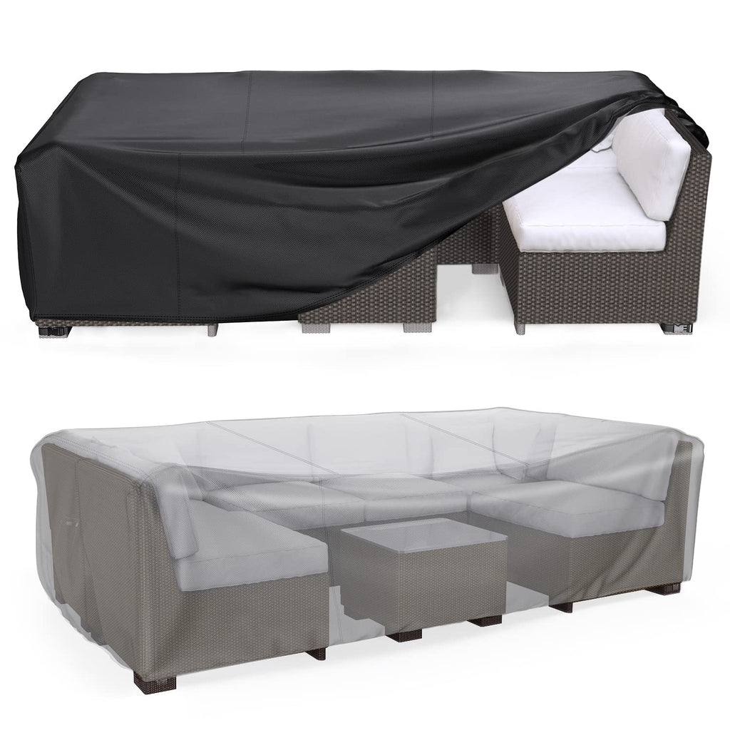 Patio Furniture Set Cover Waterproof, Mrrihand Outdoor Sectional Sofa Set Cover Heavy Duty 600D Table And Chair Set Cover 107' L×81' W×27.9' H
