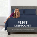 Deep Pocket Twin Bed Sheets - 3-Piece Includes: Real 16    Inch Extra Deep Pocket Fitted Sheet [Best-Fit For 14   -18 Mattress]