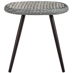 Modway Endeavor Wicker Rattan Aluminum Glass Outdoor Patio Side End Table in Gray