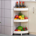 Jialto 3 Tier Kitchen Trolley Rack, Kitchen Triangle Storage MultiTier Rack Plastic Organization With Handle & Wheels Free Stan