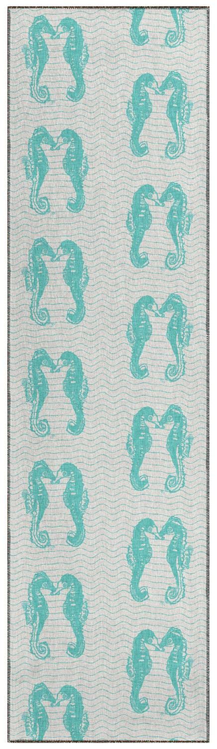 Dalyn Seabreeze Sz15 Teal Washable 2'3" X 7'6" Runner Rug Sz15Te2X8