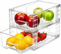 2 Pack Stackable Storage Drawers, 12 Inch Plastic Organizers Bins, Drawers Storage With Handles And Movable Dividers For Organiz