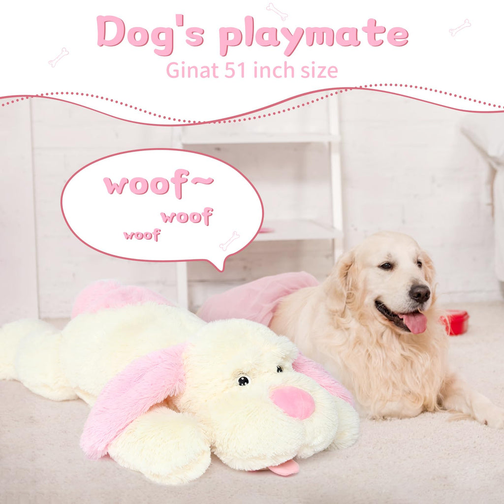 Morismos Giant Dog Stuffed Animals 51', Huge Stuffed Dog Plush, Soft Large Stuffed Dog Pillow For Kids,Girls, Boys,