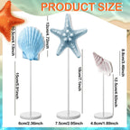 3 Pieces Summer Beach Ocean Theme Ornament Tabletop Nautical Coastal Decoration For Home Rustic Wooden Table Sign Tall Standing