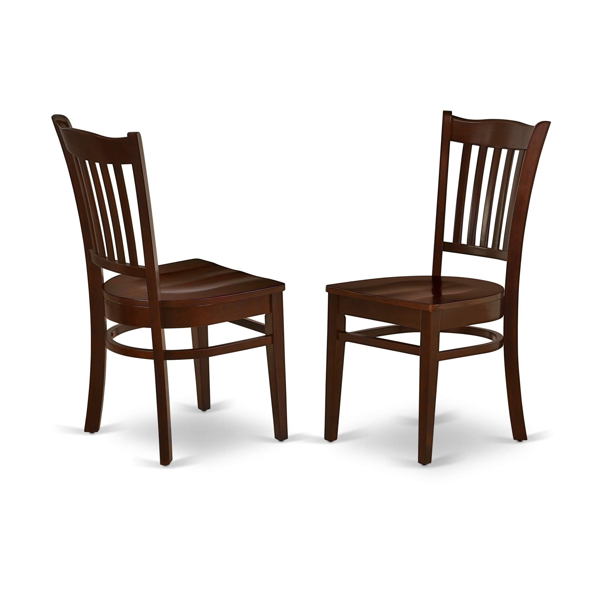 East West Furniture Angr5-Mah-W 5 Piece Dining Room Table Set Includes A Round Kitchen Table With Pedestal And 4 Dining Chairs, 36X36 Inch, Mahogany