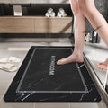 SITTELLA Rubber 1 Piece 3.5Mm AntiSkid Water Soaking Marble Print Door Mat, Water Absorbent Mat (40X60Cm) Black, Rectangular