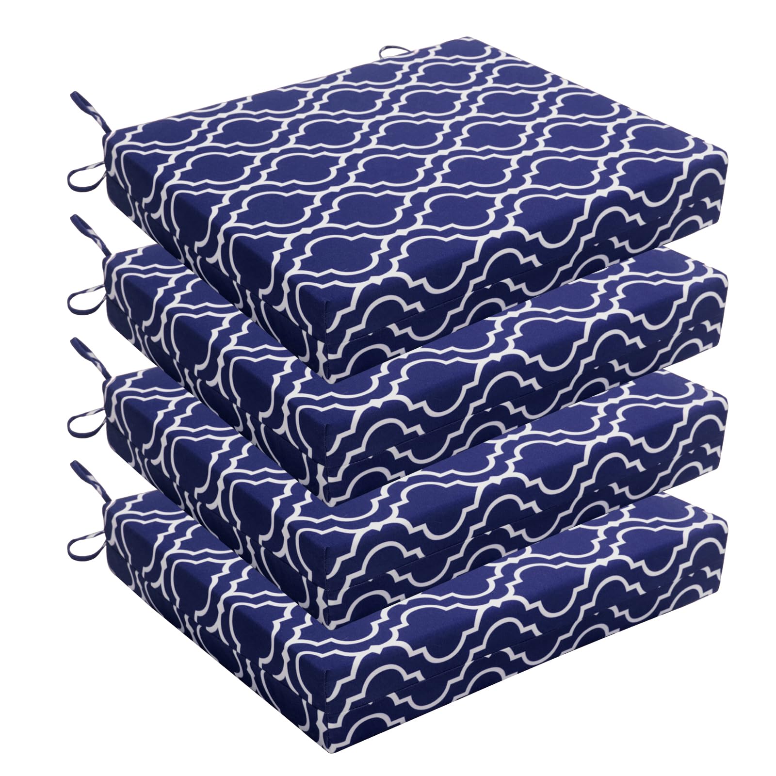Wellsin Outdoor Chair Cushions For Patio Furniture - Outdoor Cushions For Chairs - Waterproof Patio Chair Cushions Set Of 4, 18.