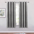 SMILETIME Grey 63 in Long Velvet Curtains with Grommet, Thermal Insulated Super Soft Privacy Noise Reducing Light Blocking Velve