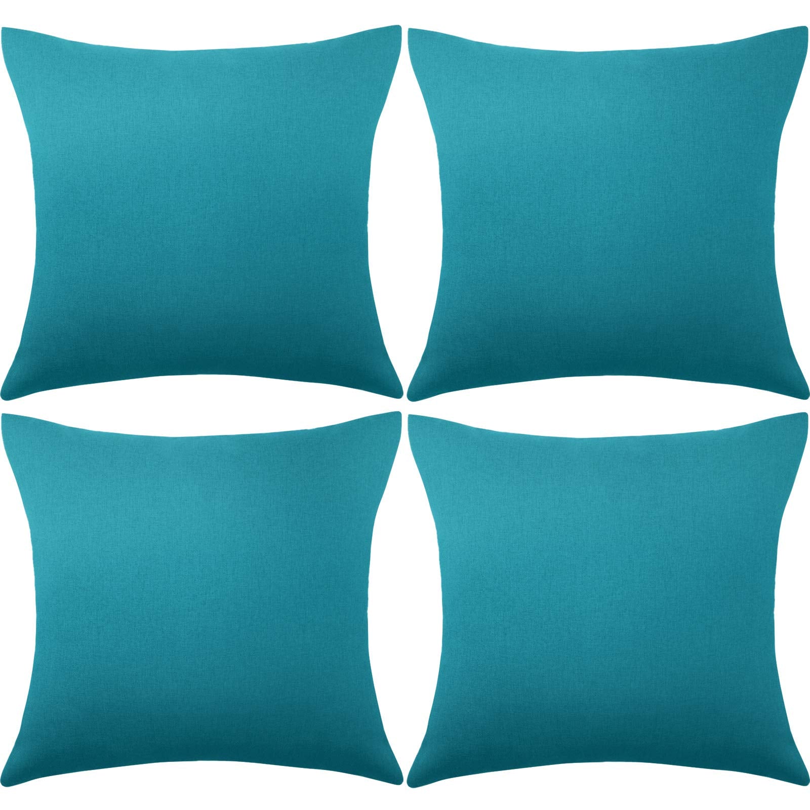 4 Pack Decorative Outdoor Waterproof Throw Pillow Covers, Square Patio Balcony Garden Waterproof Cushion Case, Pu Coating Pillow
