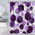 Litabel Purple Modern Shower Curtain For Bathroom, Geometric Art Decor Waterproof Bath Curtain, Abstract Fabric Shower Curtain S