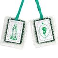 Religious Gifts Immaculate Heart of Mary Green Laminated Scapular, 18 1/2 Inch