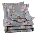 Vas Collections 350Tc Floral Cotton Feel Ac Comforter Set King Size Double Bed With 1 Fltted Bedsheet & Two King Pillow Covers, 