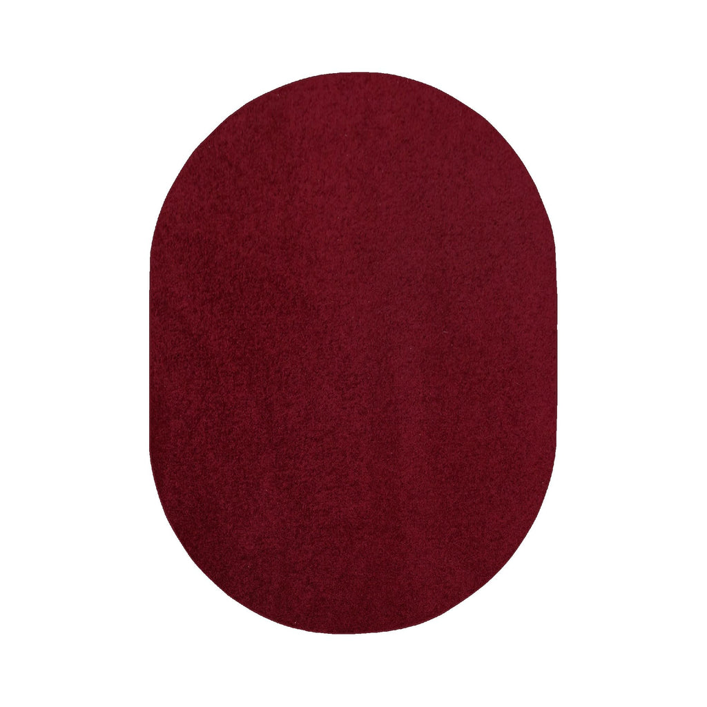 Pet Friendly Solid Color Area Rugs Burgundy - 2' x 8' Oval, Indoor, Stain Resistant, Perfect for Living Room, Bedroom, Dining Ro
