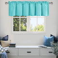 DWCN Valance Curtains for Living Room, Kitchen Valance Solid Short Topper, Rod Pocket Basement Curtain for Window Treatment, 1 P