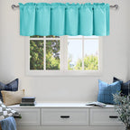 DWCN Valance Curtains for Living Room, Kitchen Valance Solid Short Topper, Rod Pocket Basement Curtain for Window Treatment, 1 P
