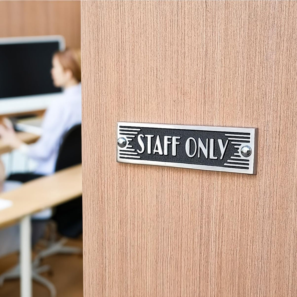 The Metal Foundry Staff Only Metal Door Sign. Art Deco Style Home D  Cor Accessories Door Or Wall Aluminium Plaque. Handmade In