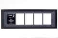 Creative Letter Art - 5 Opening 5x7 Black Picture Frame with 10x32-inch Black Mat Collage including Full Strength Glass, Alphabe