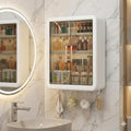 Wall Mounted Bathroom Cabinet Organiser With Shelves | Space Saving Storage Rack With Hooks For Toiletries Shampoo Soap And Bath