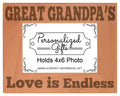 ThisWear Fathers Day Gift Great Grandpas Love Natural Wood Engraved 4x6 Landscape Picture Frame Wood