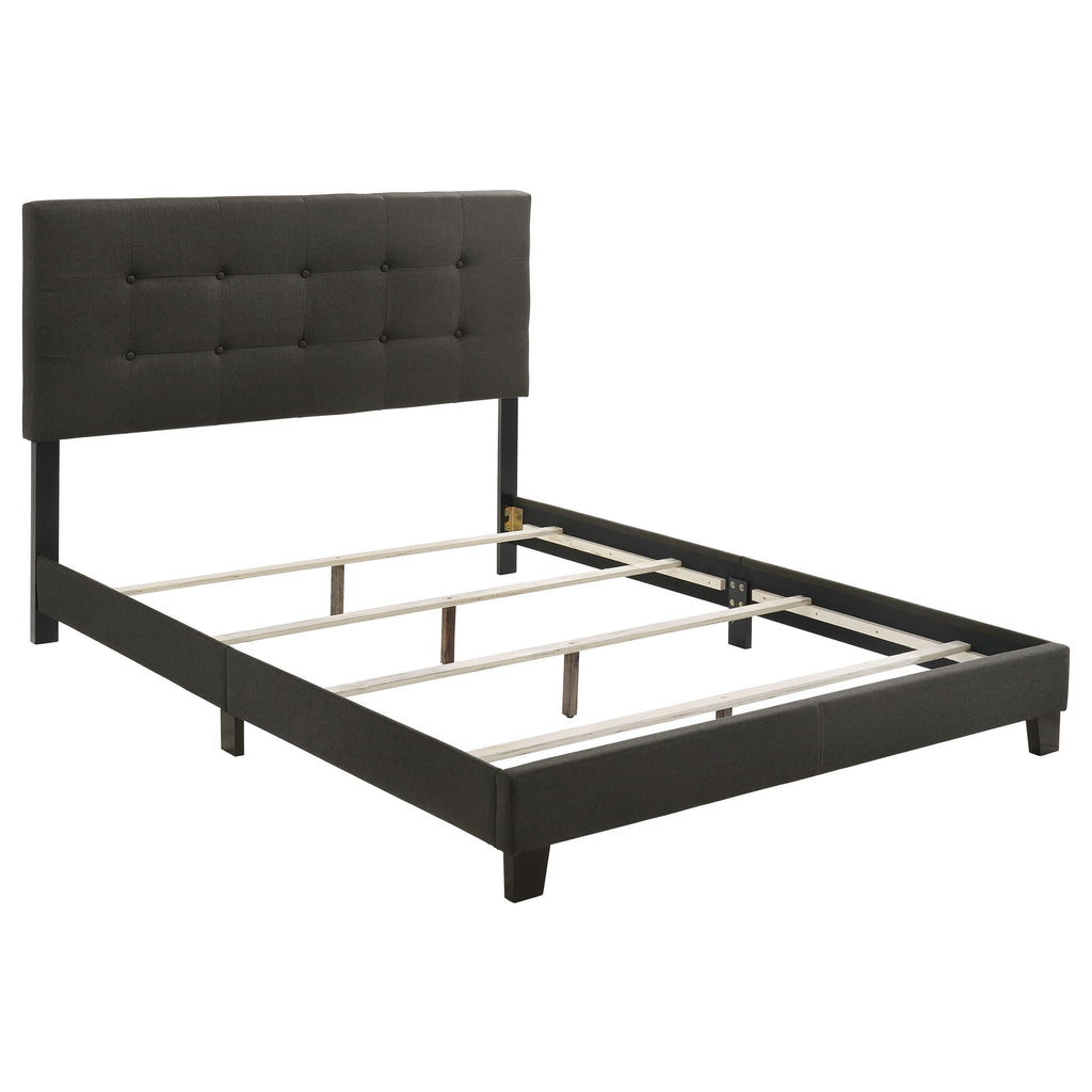 Coaster Home Furnishings Mapes Transitional Fabric Upholstered Queen Size Panel Bed Frame 50-inch Headboard Charcoal 305746Q