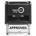 Supply360 As-Imp1102K - Approved Stamp With By: & Date:, Black Ink, Heavy Duty Commerical Self-Inking Rubber Stamp, 9/16' X 1-1