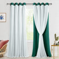 Hiasan Blackout Curtains with Sheer Overlay, Mix Match Thermal Insulated Sun Blocking Grommet Window Curtains for Bedroom, Livin