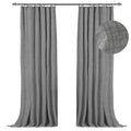100% Blackout Shield Linen Blackout Curtains 96 Inches Long 2 Panels Set, Clip Rings/Rod Pocket Blackout Curtains, Black Out Cur