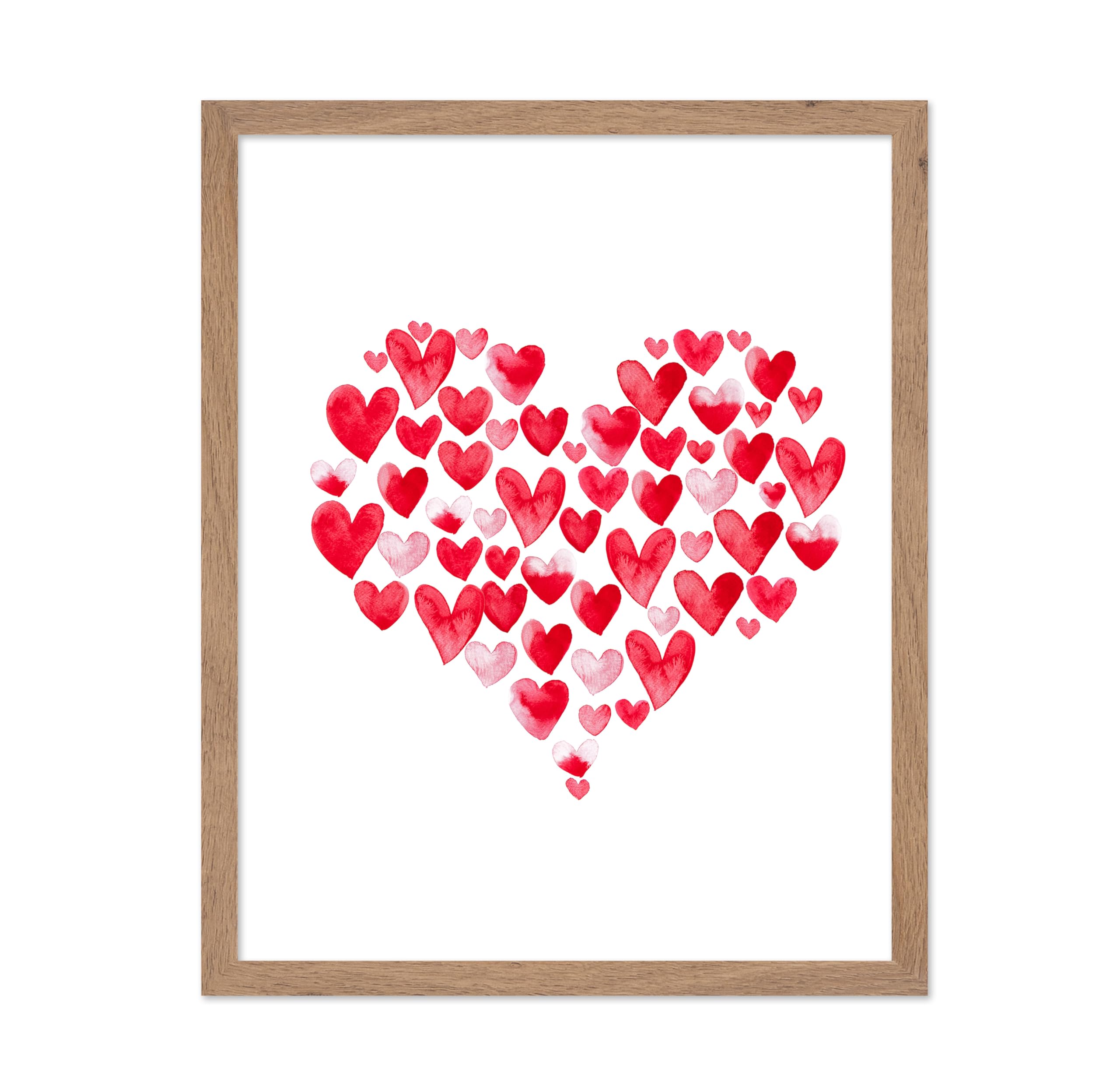 Poster Master Vintage Romantic Poster - Retro Minimalist Print - Gift for Artist, Friend - Heart Shapes, Valentine, Watercolor, 