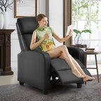 Fdw Recliner Chair Home Theater Seating Reclining Sofa Push Back Recliner With Lumbar Support And Leather Padded Seat Backrest For Living Room (Black)