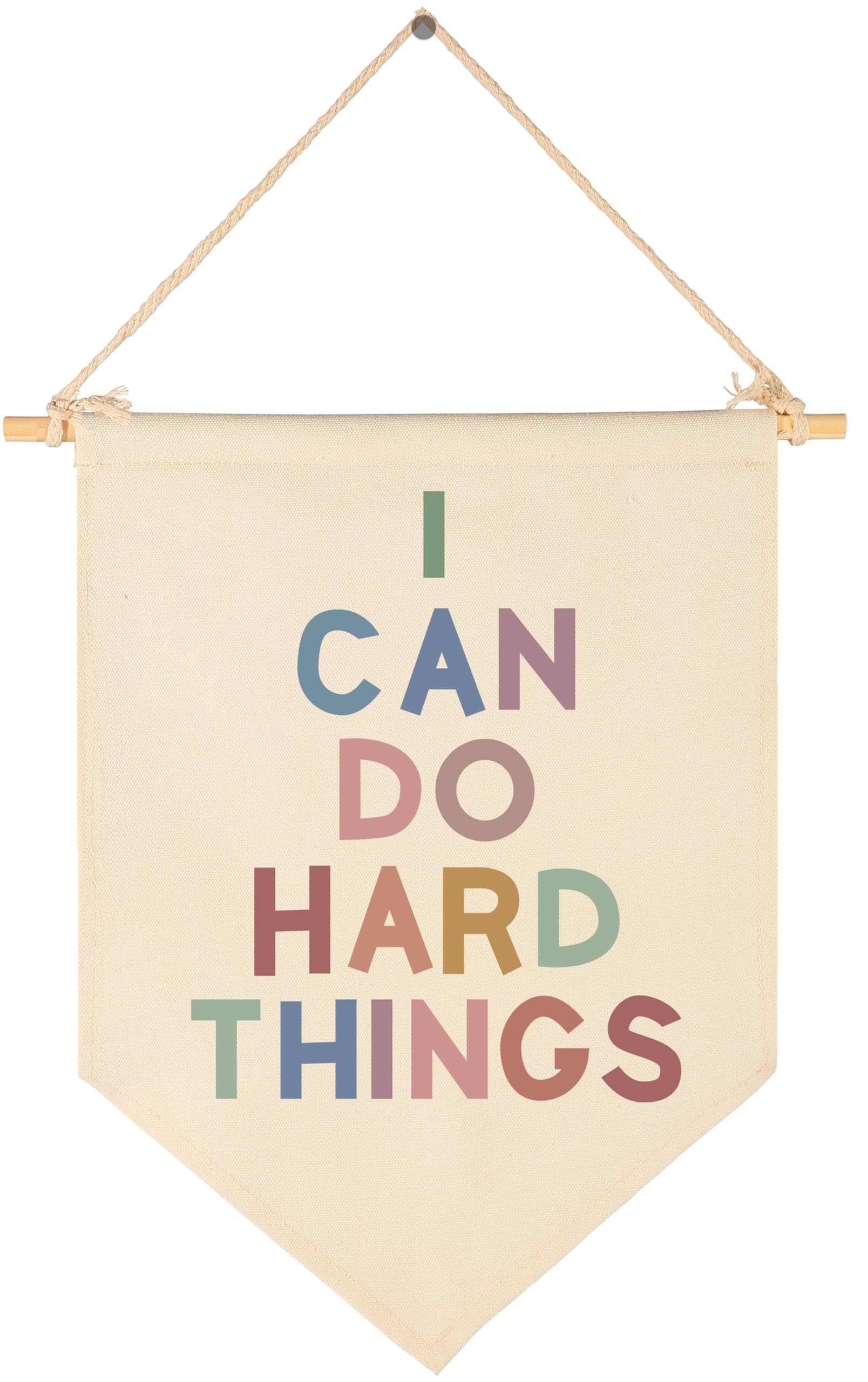 I Can Do Hard Things-Affirmations Pennant Wall Decor Gifts for Baby Boys Girls Kids-Canvas Hanging Pennant Banner Wall Decor Gif