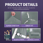 Znsayotx Oversized Velvet 3 Piece Couch Cover With 2 Extra Large Seat Cushion Covers Stretch Sofa Cover For 2 Cushion Couch Thick Soft Loveseat Sofa Slipcover (Light Grey),71'-91'(2 Cushions)