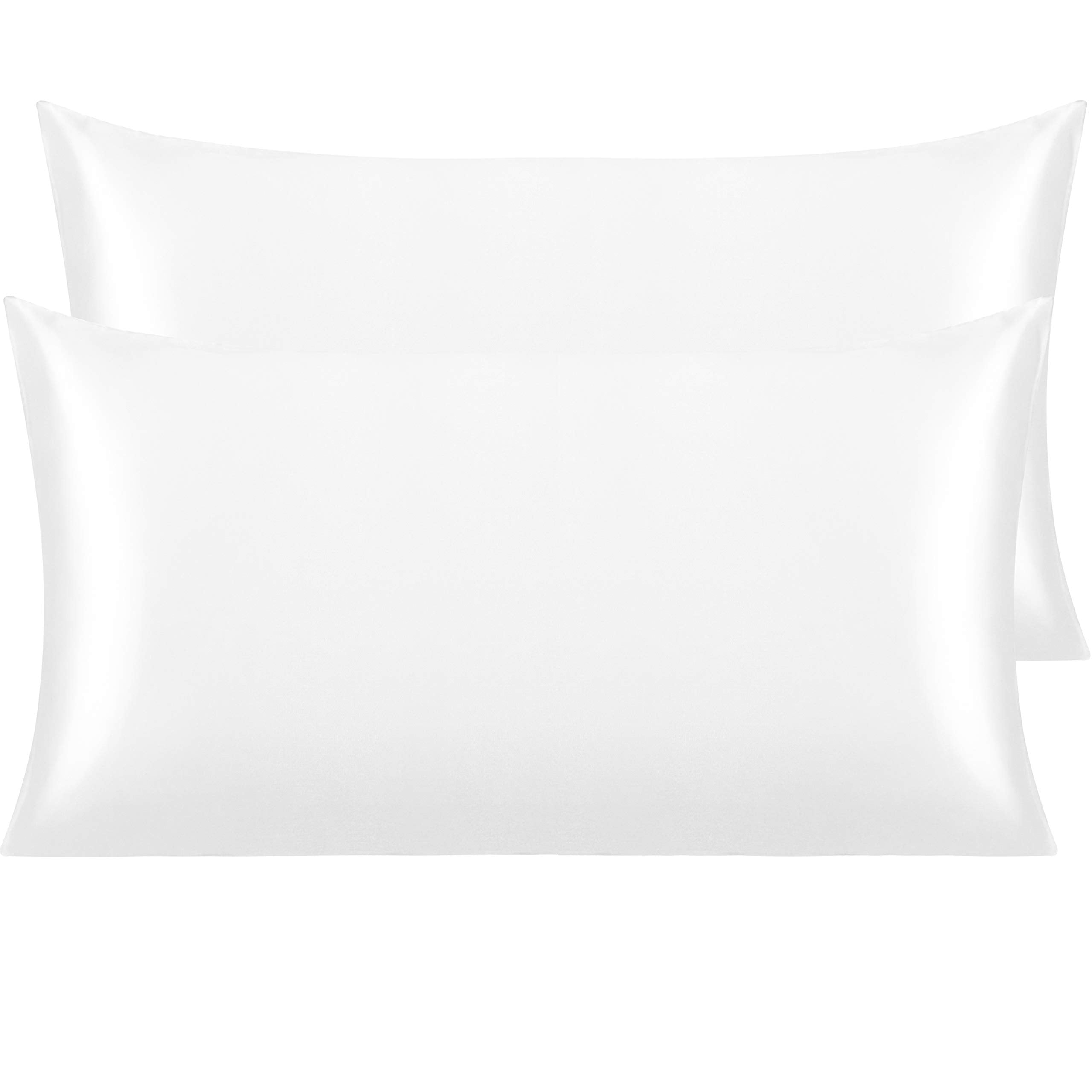 Ntbay 2 Pack Satin King Pillowcases For Hair And Skin, Luxurious And Silky Pillow Cases With Envelope Closure, 20X40 Inches, Whi