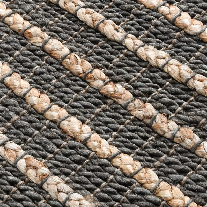 Kosas Home Alysa 30 X 96 Striped Jute Fabric Area Rug In Mineral Blue/Natural