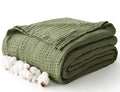 Kozyhvn 100% Cotton Muslin Blanket Twin 60  x 80 , Breathable and Lightweight Cotton Twin Blankets for Couch, Soft Cooling Summe