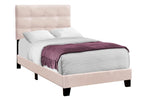 Monarch Specialties I 5916T Bed, Twin Size, Upholstered, Bedroom, Frame Only, Youth, Teen, Juvenile, Pink Velvet