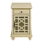 Martin Svensson Home Elegant Chairside End Table with Power, Antique Cream White