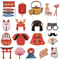 PRETYZOOM 20pcs Japanese Tea Party Photo Booth Props Japanese Cuisine Sushi Restaurant Decoration Japanese Banquet Dancing Party