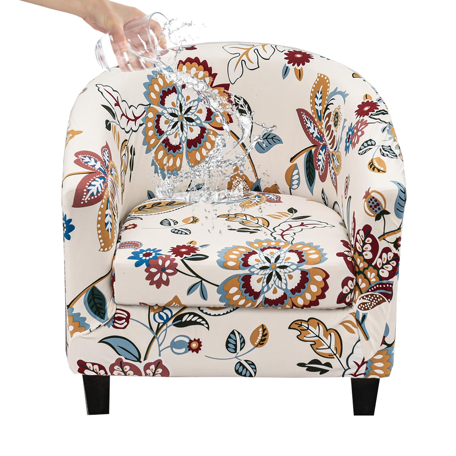 Crfatop 2 Piece Velvet Club Chair Slipcover Stretch Barrel Chair Covers Thick Tub Chair Slipcovers Soft Armchair Sofa Cover Remo