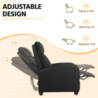 Yaheetech Recliner Chair Pu Leather Recliner Sofa Home Theater Seating With Lumbar Support Overstuffed High-Density Sponge Push Back Recliners Armchair For Living Room