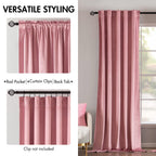 Miulee Velvet Curtains 90 Inches 2 Panels - Luxury Blackout Curtains For Girls Bedroom Nursery Living Room Thermal Insulated Super Soft Window Drapes Rod Pocket & Back Tab, Blush Pink, W52 X L90 Inch