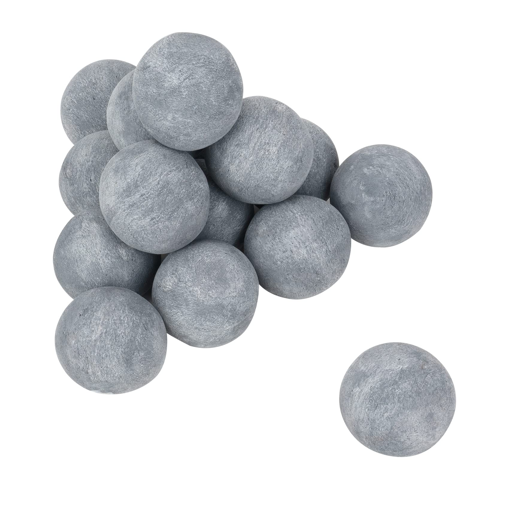 Skyflame Ceramic Fire Balls, Set Of 15 Round Fire Stones Set For Indoor And Outdoor Fire Pits Or Fireplaces Accessory, 3 Inch, G