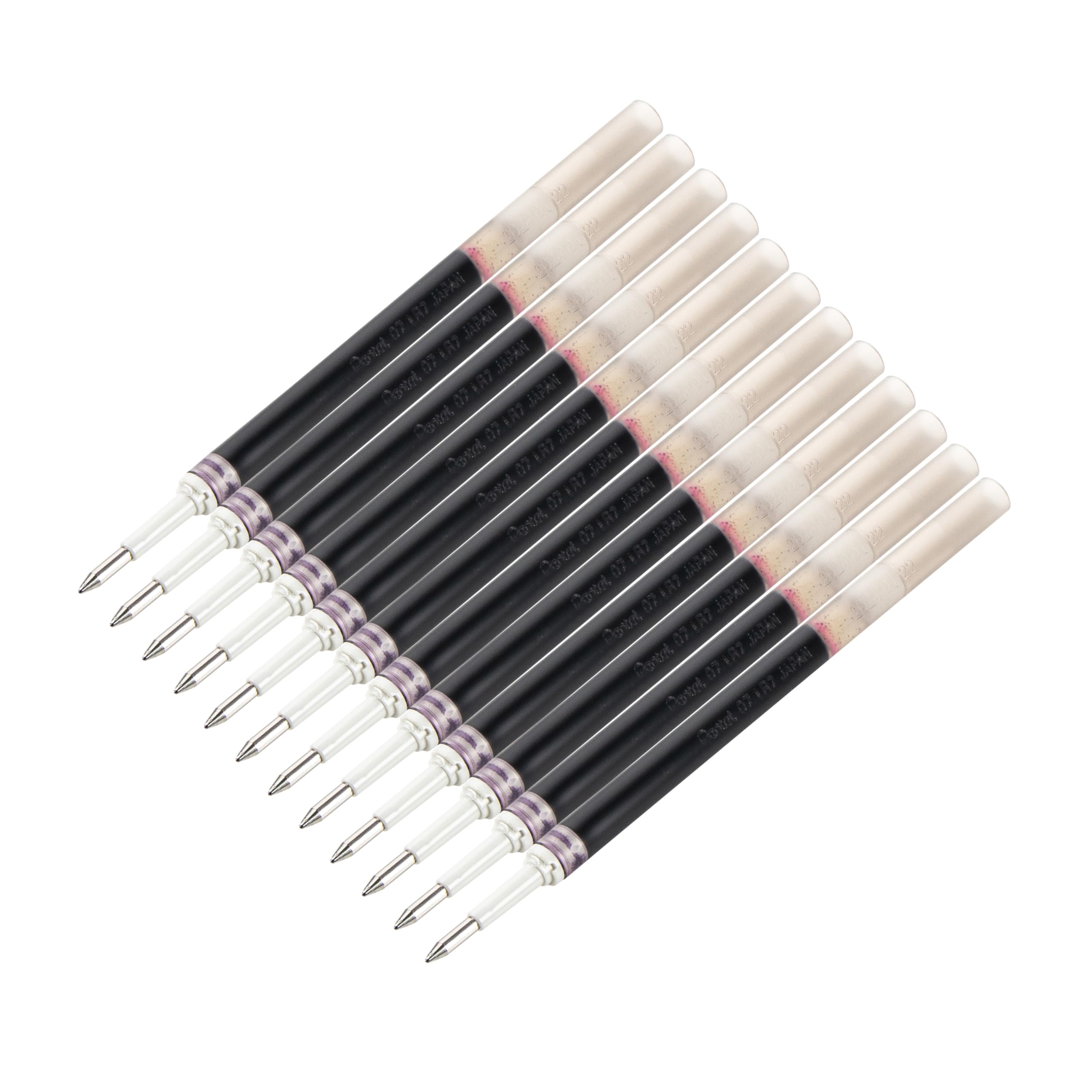 Pentel Refill Ink For Energel Liquid Gel Pen, (0.7Mm), Medium Line, Bordeaux Black Ink, Box Of 12 Refills (Lr7-Va)