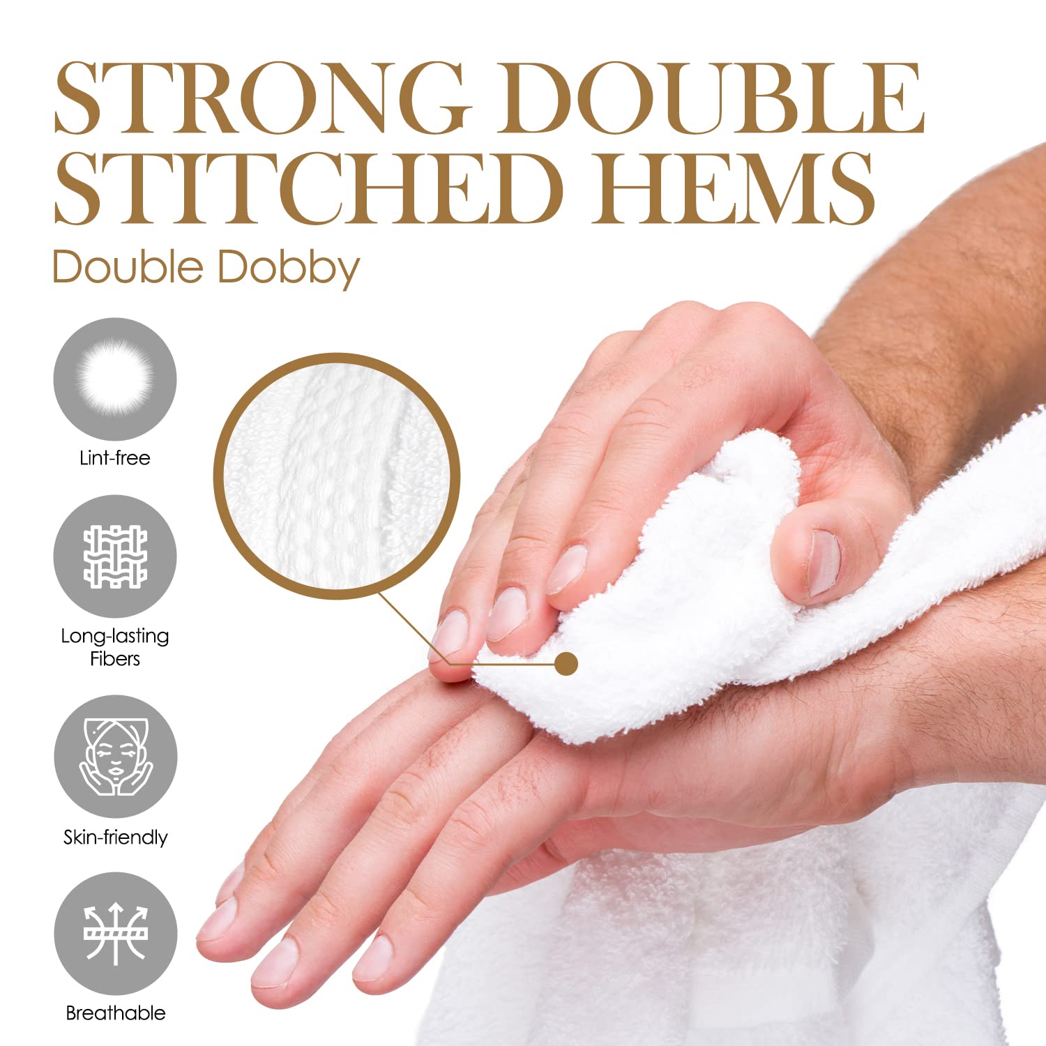 Elaine Karen White Wash Cloths For Your Face - 12 Pack Premium Cotton Washcloths - Hotel & Spa Bathroom Face Towels - 13X13 Face