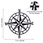 Estart 11 Inches Metal Decorative Nautical Compass Wall Decor, Living Room Bedroom Office Porch Garden Patio Signs Wall Hanging