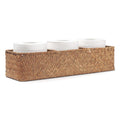 Seagrass Tank Basket for Toilet Paper 3 Sections Woven Storage Basket with Large Compartment Natural (16.5inch x 5.5inch x 3.5in