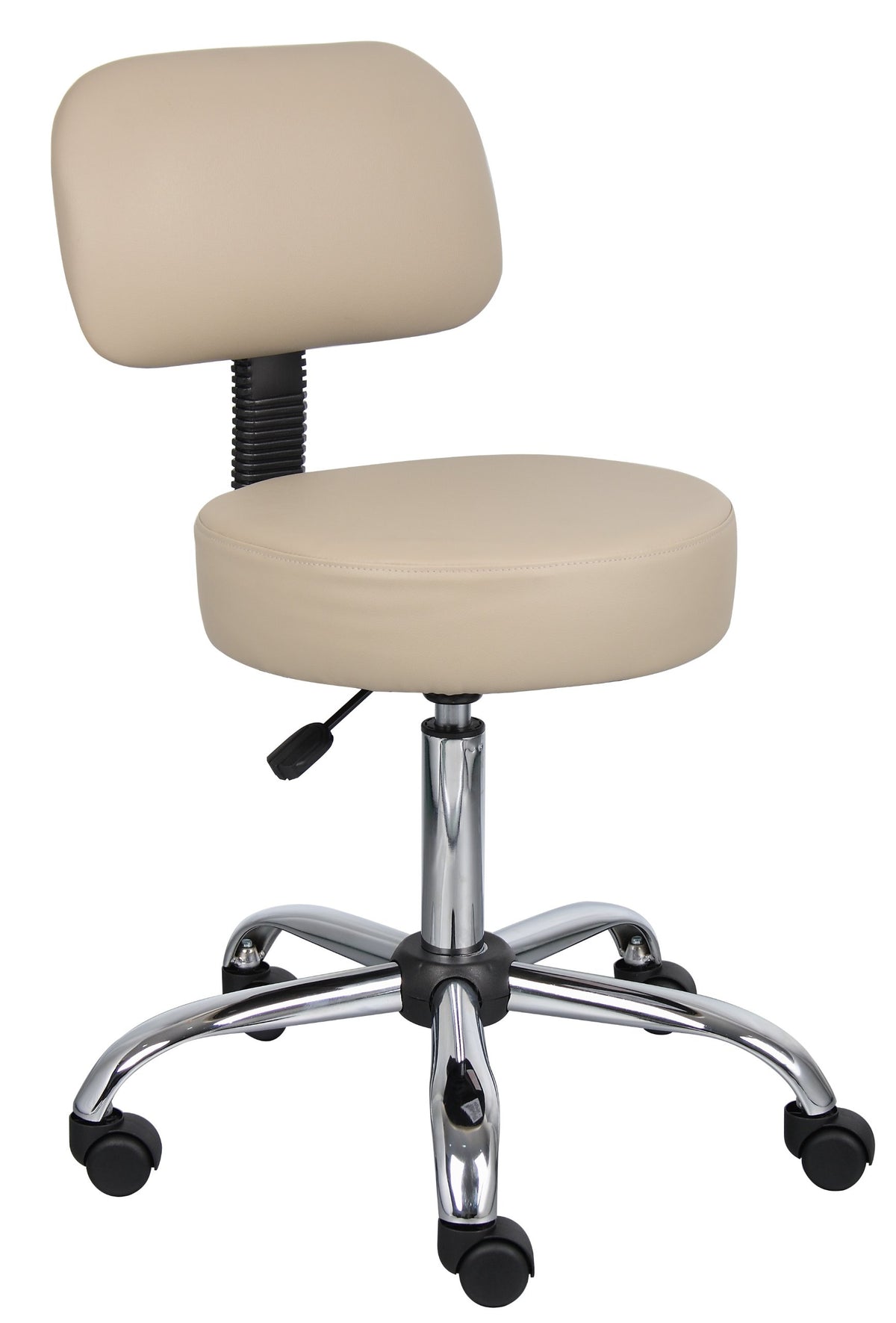 Boss Caressoft Faux Leather Doctor'S Stool With Back, Beige