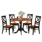 East West Furniture Dlqu5-Bch-W 5 Pc Kitchen Table Set-Dining Table And 4 Wooden Kitchen Chairs