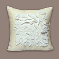 Zeba World Embroidered Cushion Cover 12X12 Inches 100 Percent Cotton In Frayed White Design Decorative Throw Pillow Cover For So